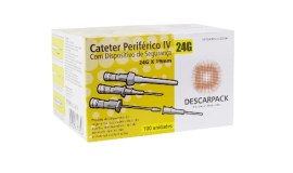 Cateter Periférico Iv Com Dispositivo De Segurança - 24g X 19 Mm - 100 Unid - Descarpack